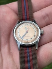 WW2 Era Military Style Gents Wristwatch With Beautiful Copper Tone Dial