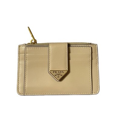 Prada Unisex Kartenetui Saffiano Leder Beige