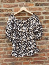 Alice temperley floral Gypsy top Puff Sleeves frill size large size
