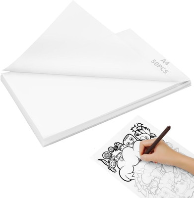 Transparentpapier A4, 50 Blatt Pauspapier Weiß, 63 g/m² Tracing Paper Durchsicht