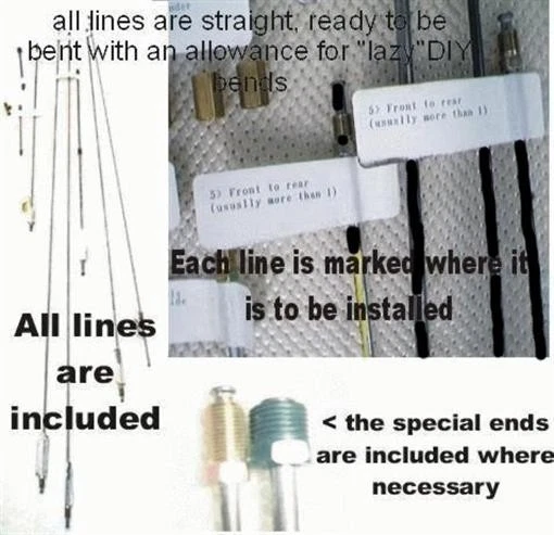 Kit de línea de freno a prueba de herrumbre Dodge Dart Lancer Ply Valiant 1960-1961-1962-1963-64-65 Foto 3 de 4