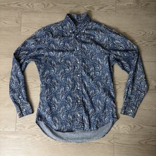 Gitman Bros Blue Bandana Paisley Casual Shirt Medium Unionmade Made In USA