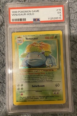 venusaur pokemon card value 15/102 PSA 9 MINT main image 1