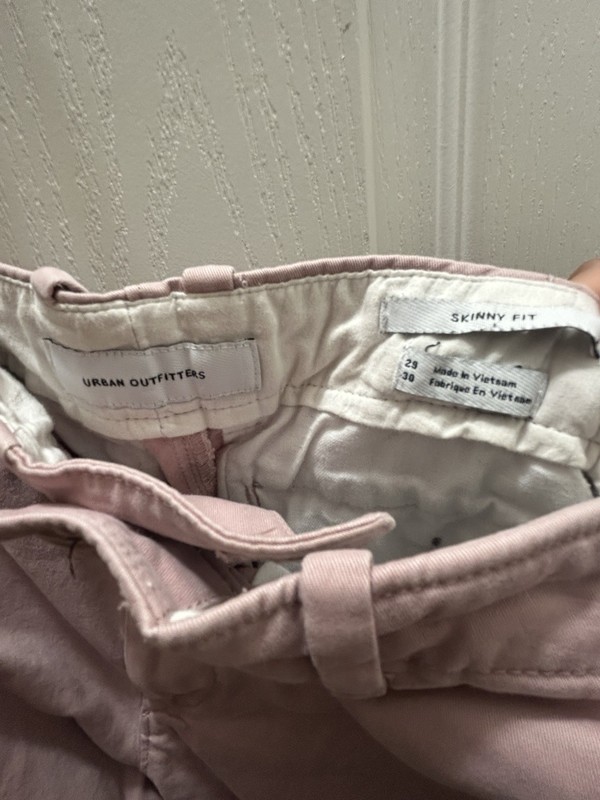 Urban Outfitters Men's Pink Skinny Fit Chino Cotton Twill Pants Size 29