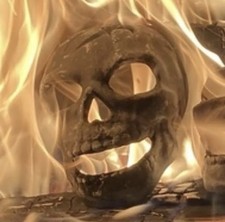2pcs Halloween Skulls. Metal. Fire Pit/Gas Log