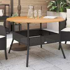 Table de Jardin et Dessus en Bois d'Acacia Terrasse Résine Tressée vidaXL