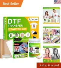 DTF Transfer Film & Powder Starter Kit - 30 Sheets + 14oz DTF Powder