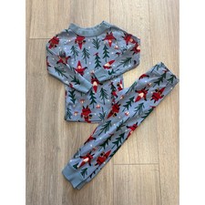 Hanna Andersson Kids Blue Gnome Christmas Organic Cotton Long John Pajamas 2T