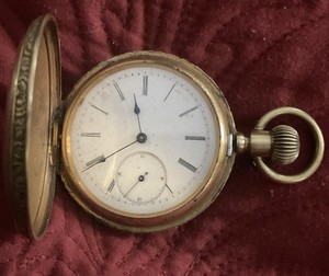Antique Swiss Pocket Watch Warranted Aluminum Hunter Case 16s Key Wind Set