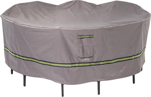 Soteria Waterproof 76 Inch Round Patio Table with Chairs Cover Outdoor Table