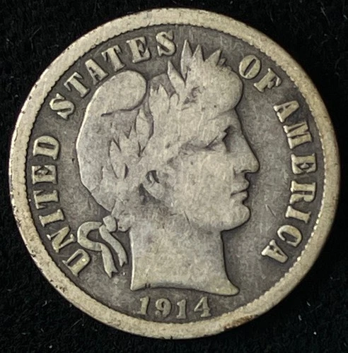 1914-D Barber Dime in Fine Condition