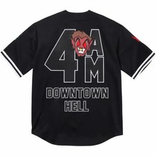 Supreme Mitchell & Ness Downtown Hell Baseball Jersey Black 23FW