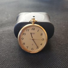 SEIKO 903900 Quartz Pocket Watch Gold 38mm Vintage Rare Collectible Item