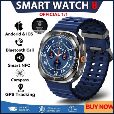 Smart Watch 8 Ultra 2025 Color Matching GPS Compass Smart Watch BT call NFC IP68