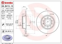 2Er Pack - Bremsscheibe 08.B413.11 Brembo FüR Audi VW Seat Skoda