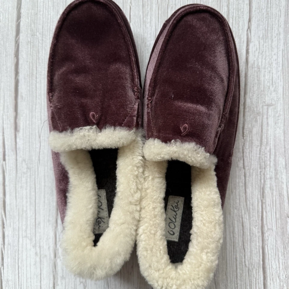 Nueva Zapatilla Para Mujer OLUKAI Rojo Jengibre Ku'una Lanui Terciopelo Suave Talla 8 Foto 2 de 4