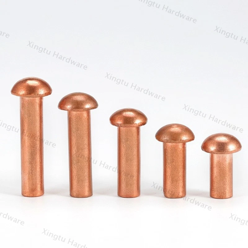 Rivetti in rame M1,5 M2 M2,5 M3 M4 M5 M6 M8 testa tonda metrica rivetti solidi - Immagine 2 di 4