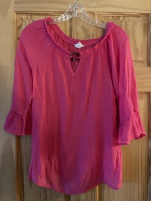 Late August Blouse Woman's Size Small Lightweight Hot Pink Pullover Top Shirt