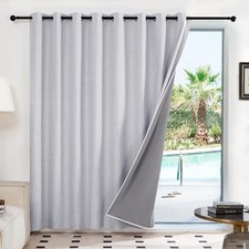 Blackout Patio Door Curtains,Light Grey,100W x108L Inch,1 Panel