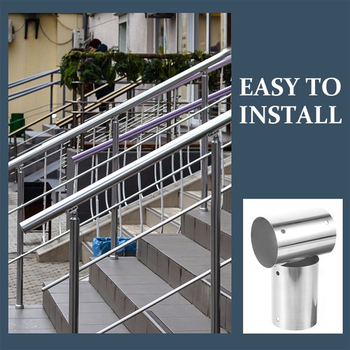 2 Pcs Stainless Steel Round Tube Handrail Connector Fitting for Deck and Stairs - Picture 7 of 12