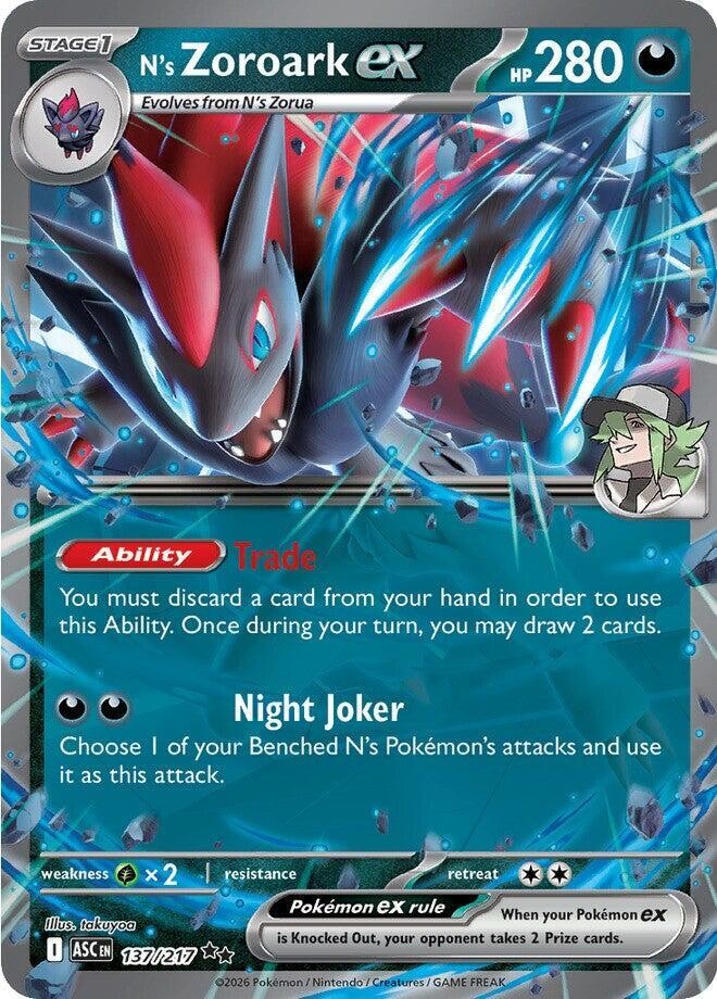 N's Zoroark ex Holo Double Rare ME: Ascended Heroes 137/217 NM