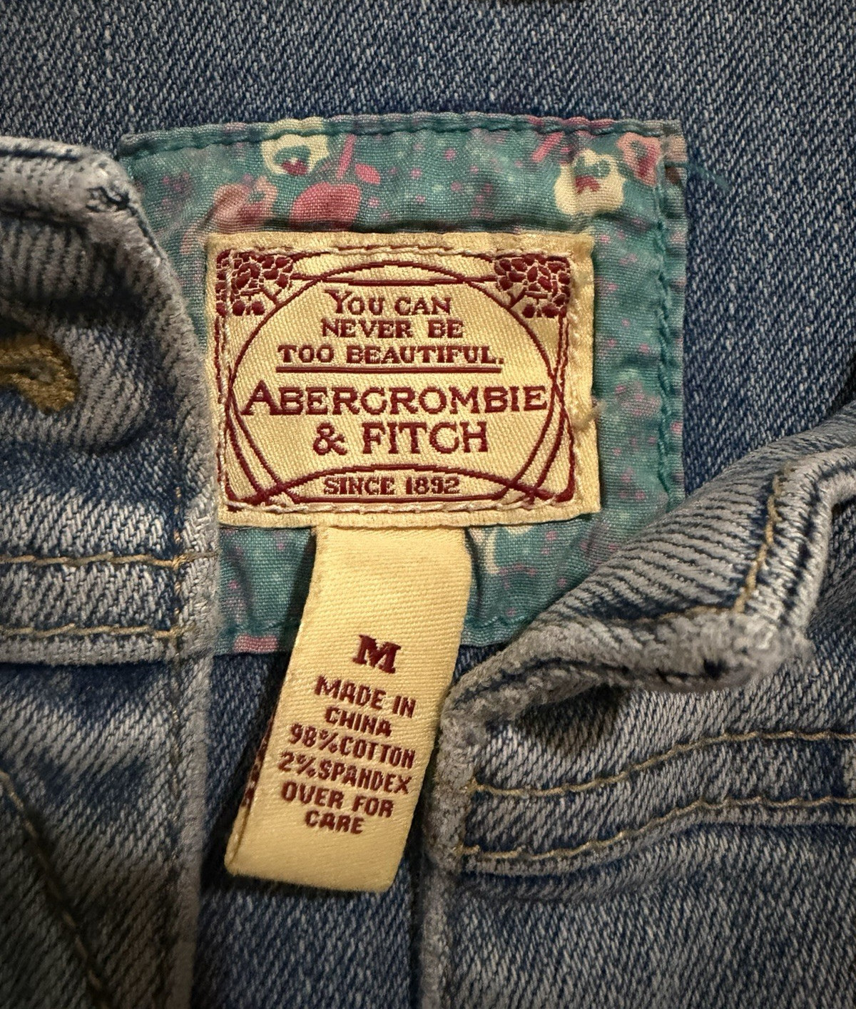 Abercrombie & Fitch Light Blue Denim Jacket Collared Button Long Sleeve M
