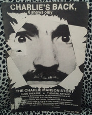 VINTAGE THE CHARLIE MANSON STORY ORIGINAL PLAY FLYER 10.5"X15.5 CHARLES MANSON