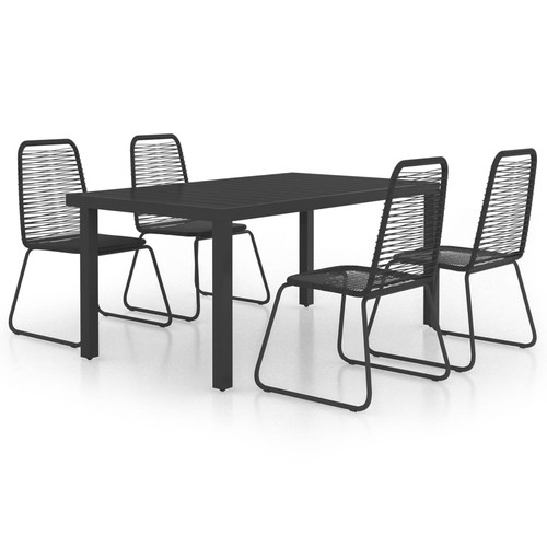 Stylish 9-Piece Garden Dining Set in Black and Brown PVC Rattan vidaXL - Picture 7 of 46