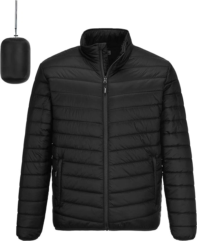 Outdoor Ventures Men's Lightweight Packable Puffer Winter Jacket, 2XL, Black
Opens in a new window o