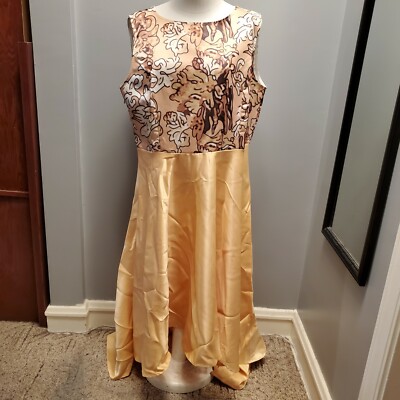 NWT Gold Floral Formal Asymmetrical Dress | eBay NWT Gold Floral Formal Asymmetrical Dress | eBay