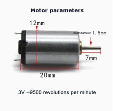 3V9500 RPM Silent Motor Mini Micro DC Motor 1220 Motor for DIY Technology