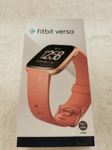 fitbit versa smart fitness watch peach rose gold