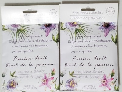 SET OF 2 2 PC PASSION FRUIT Scented Sachet Drawer Bags Fresh Scent Air Freshener