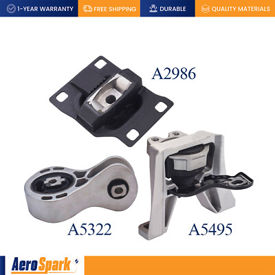 3 Engine Motor & Transmission Mount for 2008-2011 Ford Focus 2.0L l4 Auto Trans