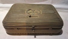 Ancienne chaufferette de voyage en Laiton GIRODON & MONTET LYON Manque La Poigné