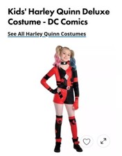 HARLEY QUINN Costume Kids DC - Girls Size Medium Small 4 - 6