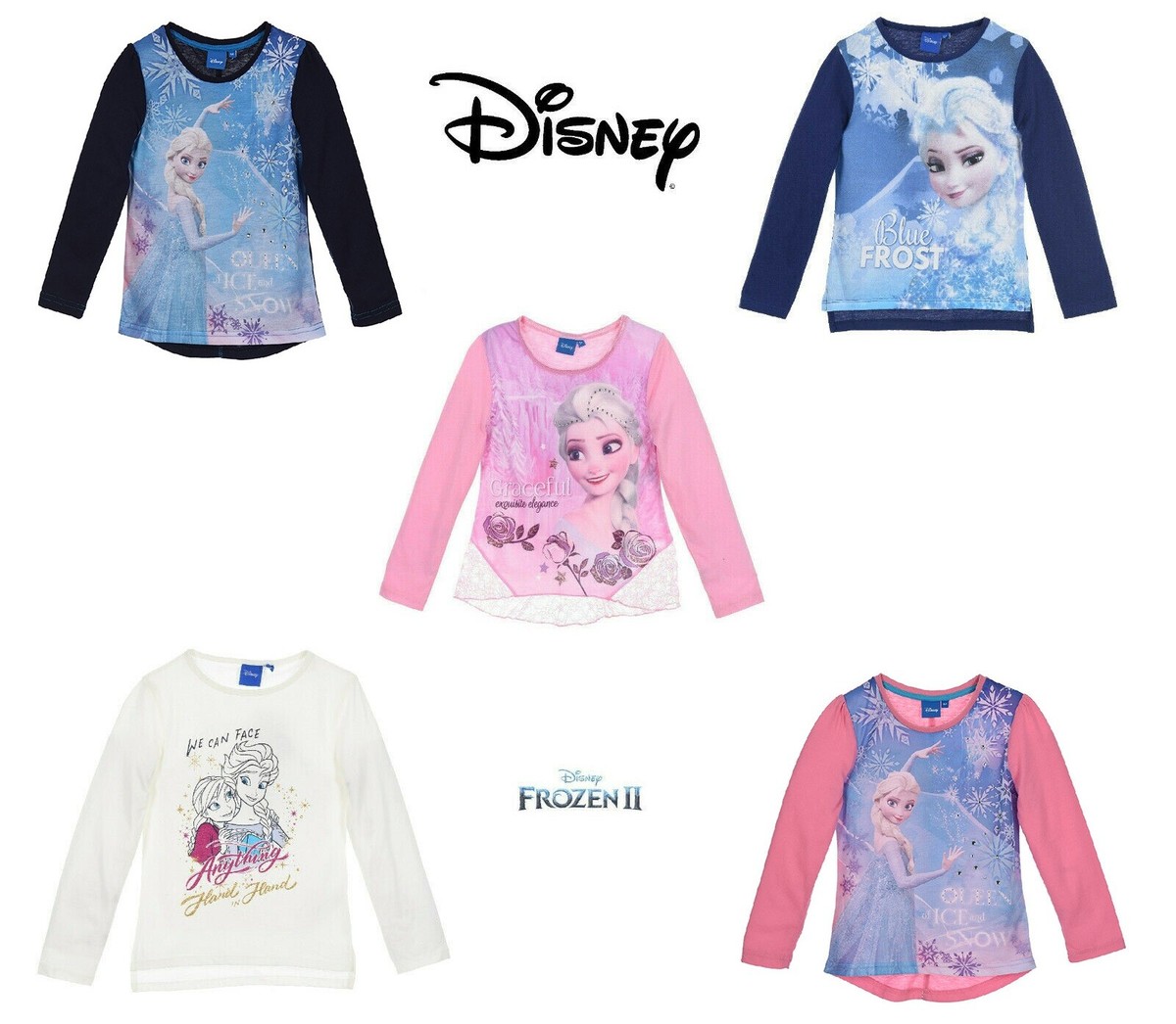 Disney Frozen Official Girl's Long Sleeve T-Shirt Top From New Frozen 2  Movie | eBay UK