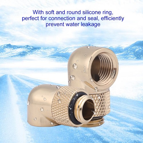 90° Elbow G1/4 Thread TUBE Brass Fitting For PC Computer Water Cooler System TOG - Afbeelding 2 van 12