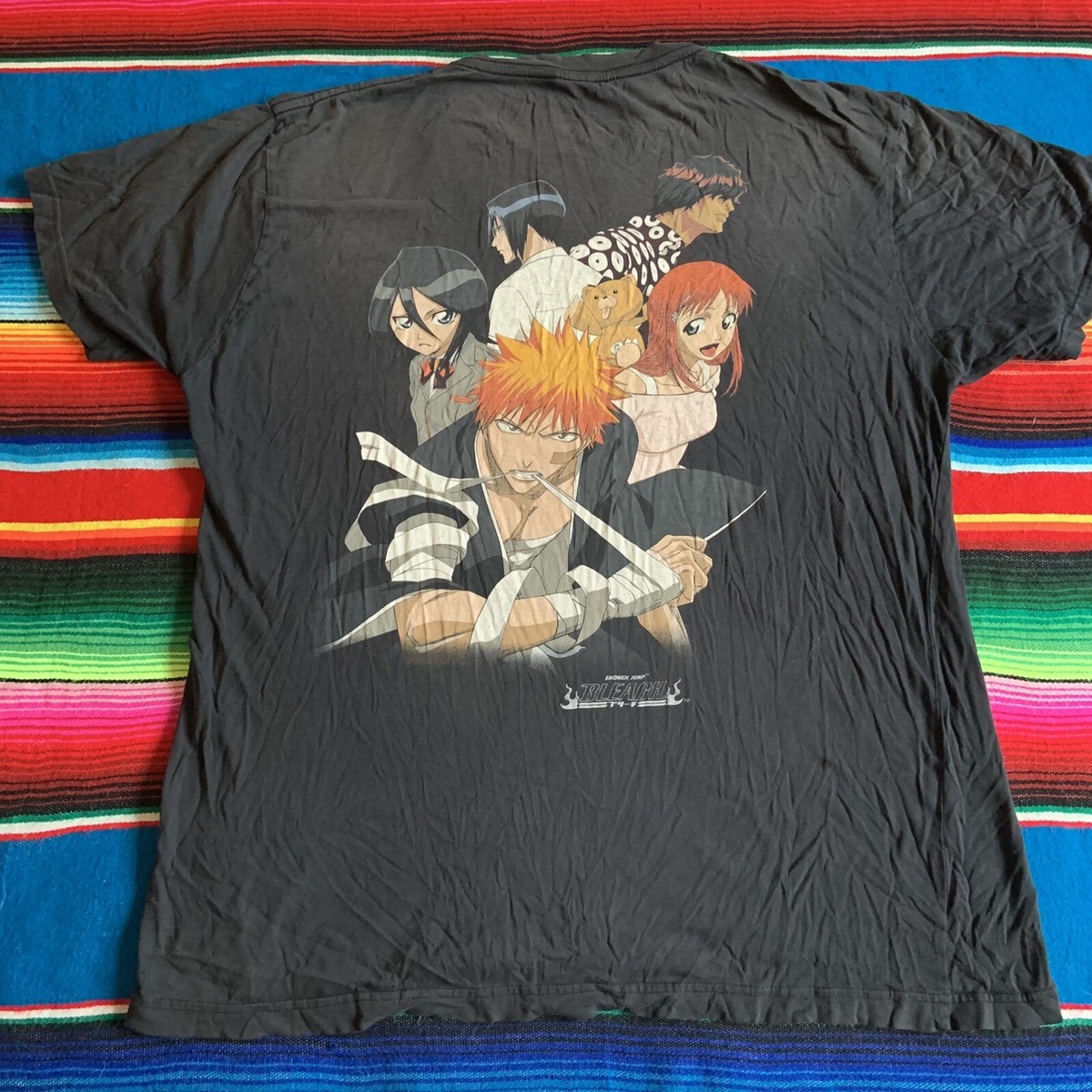 Vintage Bleach Anime T Shirt Size XL Black Ripple Junction