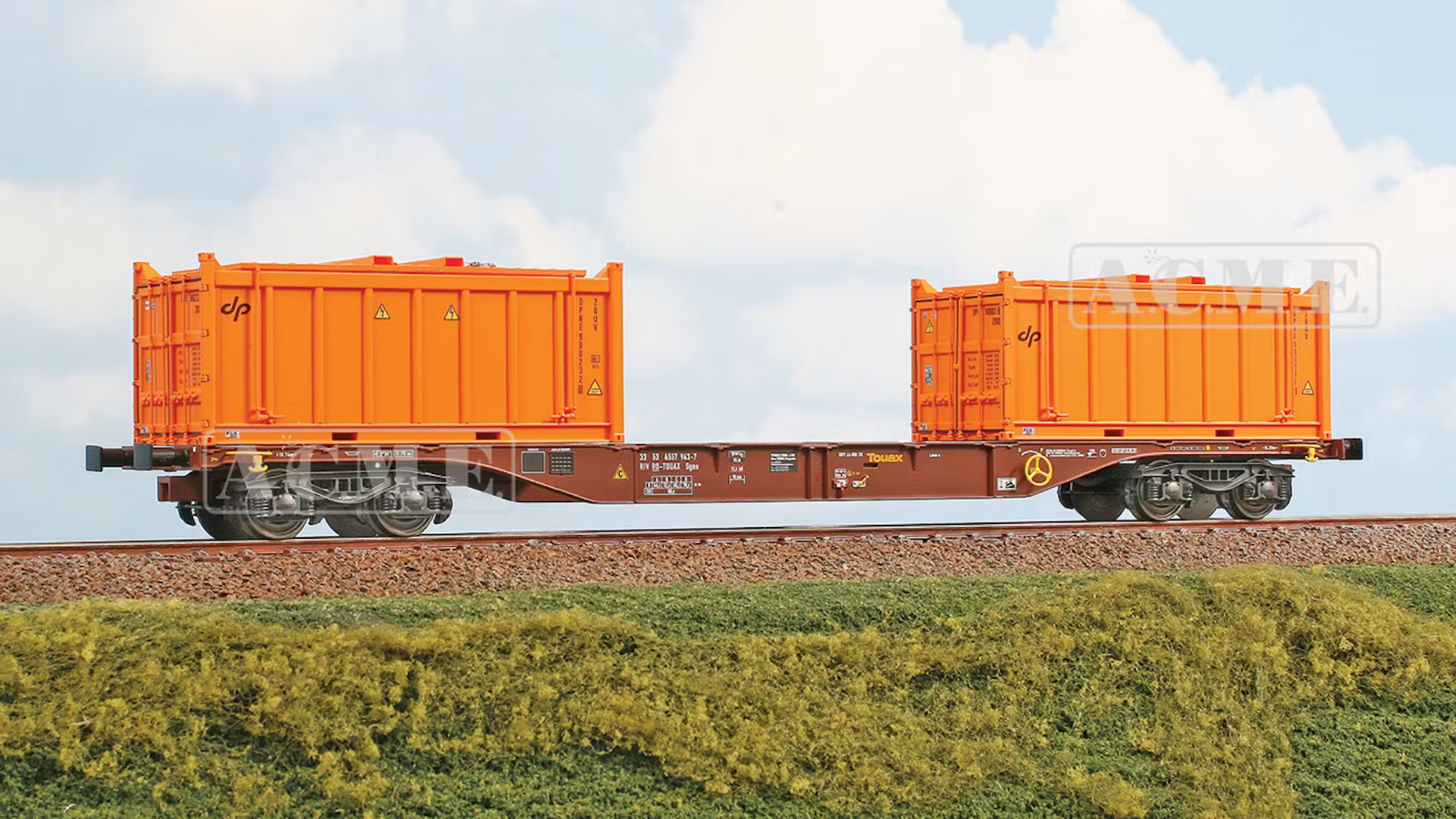 ACME 40432 Intermodal Car Sgns TOUAX 60 Feet 2 Containers Dinazzano Po