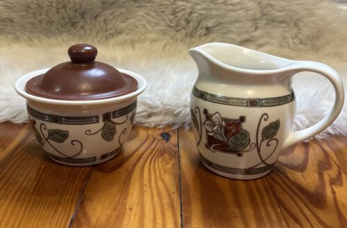 Pfaltzgraff Mission Flower Creamer and Sugar Set  - Picture 1 of 3
