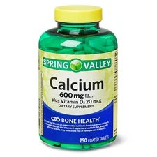 Spring Valley 600 mg Calcium + Vitamin D3 Bone Health 250 Tablets+