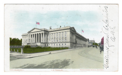 US Treasury Washington DC Private Mailing Card Postcard Posted 1905 Ben Stamp