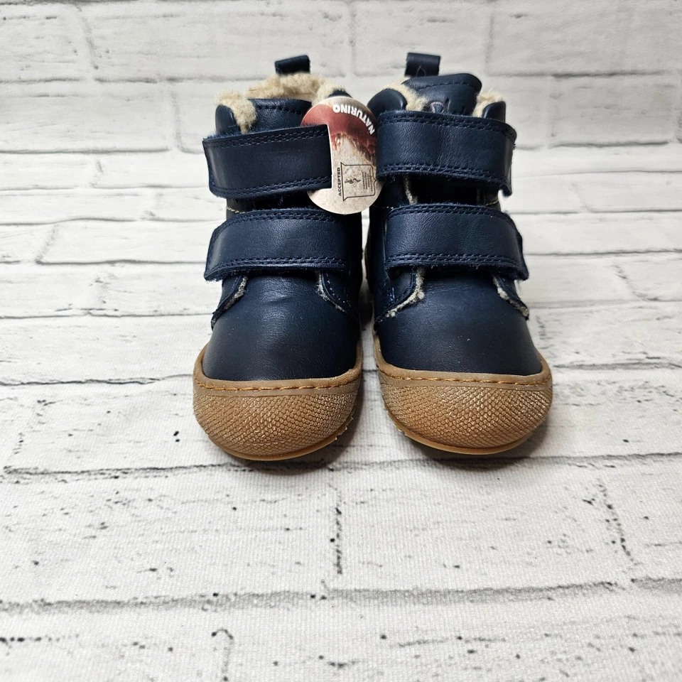 Botas Naturino unissex de couro infantil bolha VL Reino Unido 6 crianças azul marinho lã interna - Imagem 3 de 4
