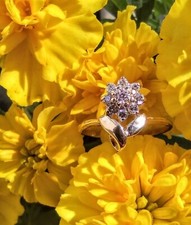 10k yellow gold flower ring
