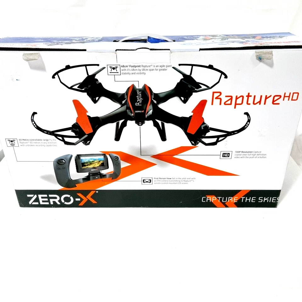 Zero X Drone  6 Axis Rapture ZX-RHD Full HD Camera 720P FPV Black RP $399 - Image 2 of 4