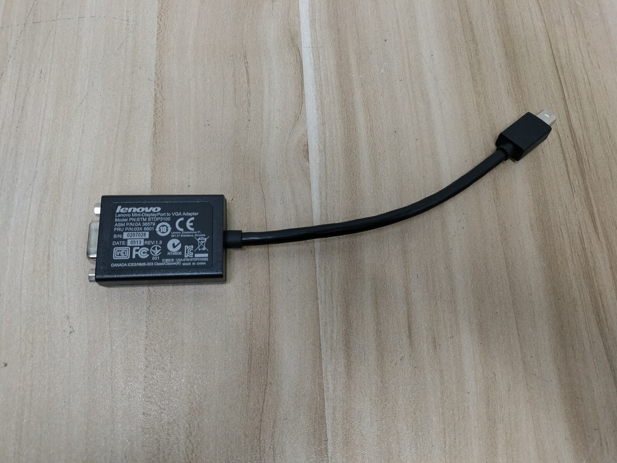 Adattatore Lenovo Mini DisplayPort A VGA – STDP3100, Cavo Piatto 20 Cm, Open Box
