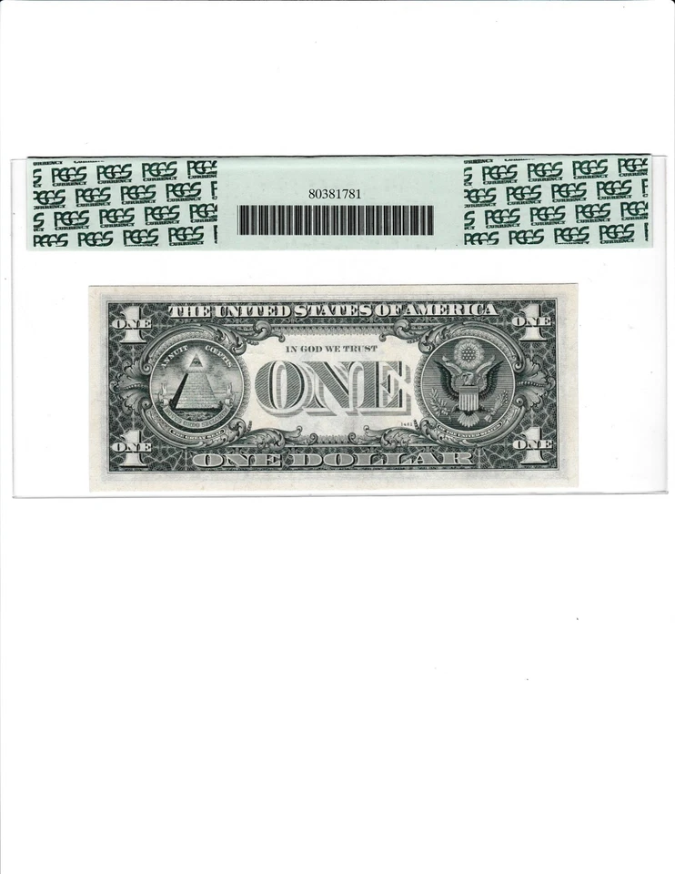 1969 B $1 Federal Reserve note FANCY SERIAL NUMBER 31363333 PCGS - Image 3 of 3