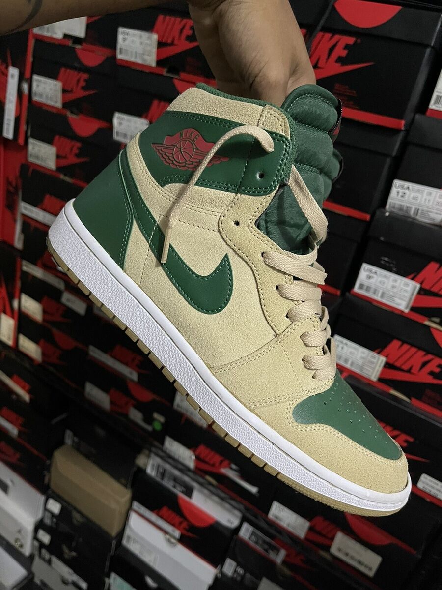 jordan 1 Custom The Return Sole Swap Og High 85 Green Beige Clover Rare  Gucci