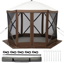 6-Side Pop-Up Gazebo Tent with Mosquito Net, UV50+ & Waterproof, Oxford Fabric